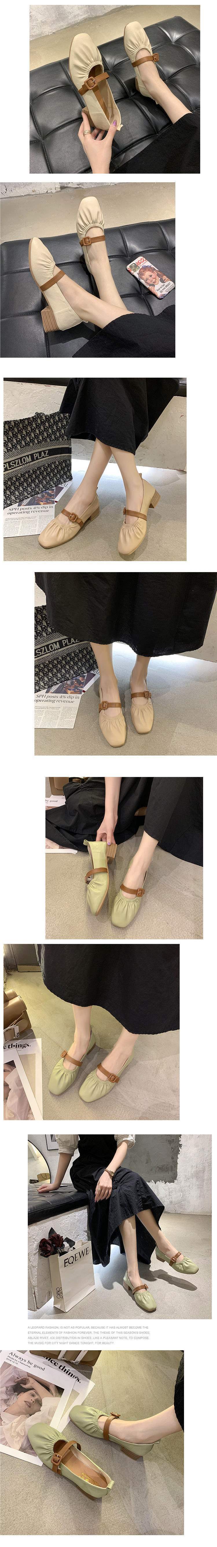 Hepburn Style Shallow Mouth Chunky Heel Single Shoes for Women2025New Square Toe Mary Jane Granny Shoes Mid Heel Versatile Soft Sole Retro