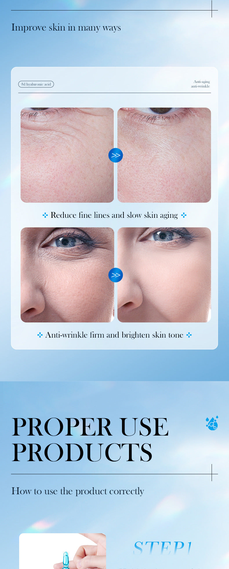 Full English Hyaluronic Acid Face Cream SADOER8D Anti-wrinkle Hydrating Nourishing Face Cream Moisturizing and Rejuvenating  Foreign Trade Wholesale