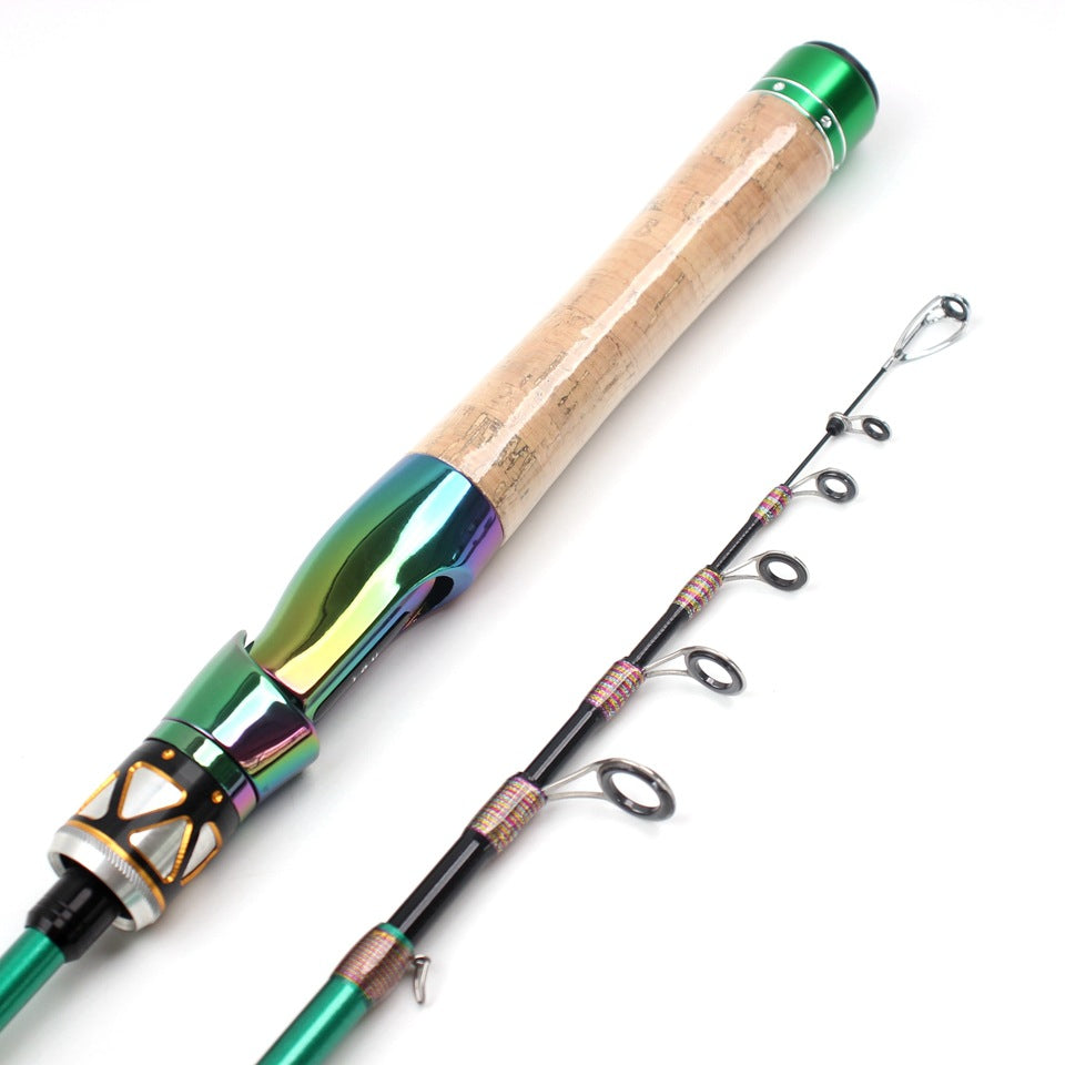 Ultra-short Carbon Fiber Shrink UL Portable Lure Rod Electroplated Telescopic Stream Lure Rod