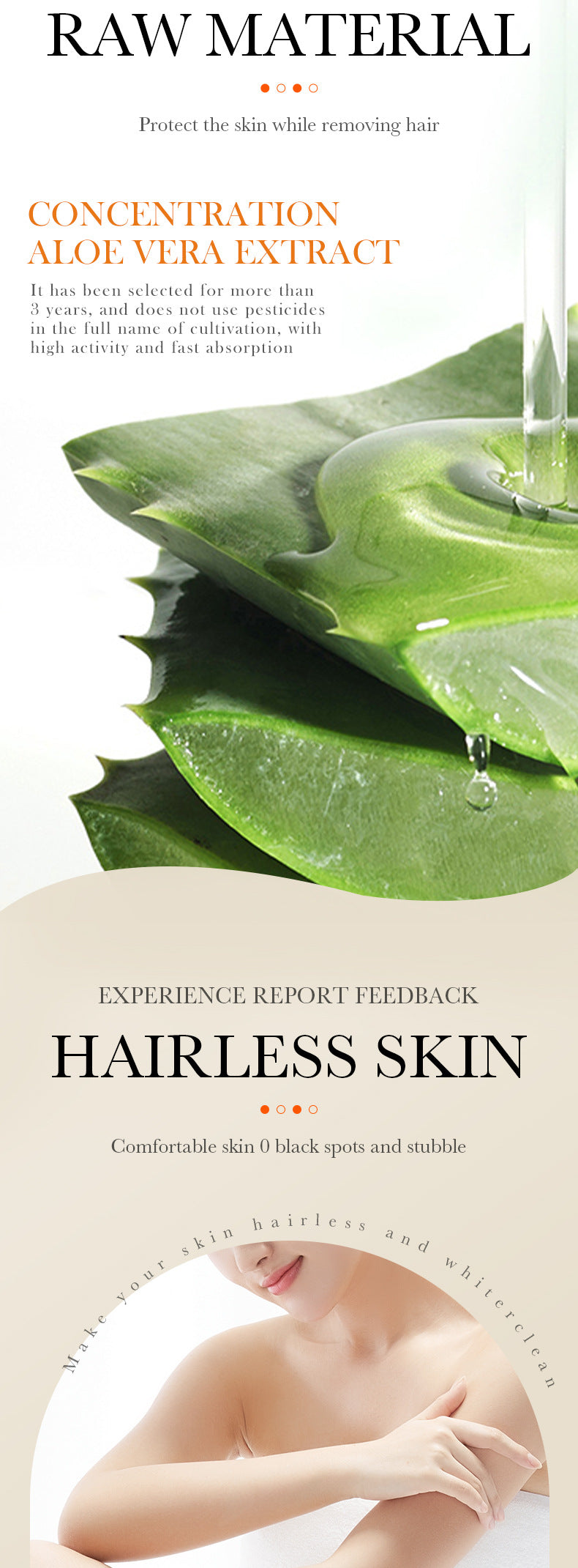 Full English Aloe Vera Hair Removal Cream60g BIOAOUA Hair Removal Non-Irritating  Wholesale