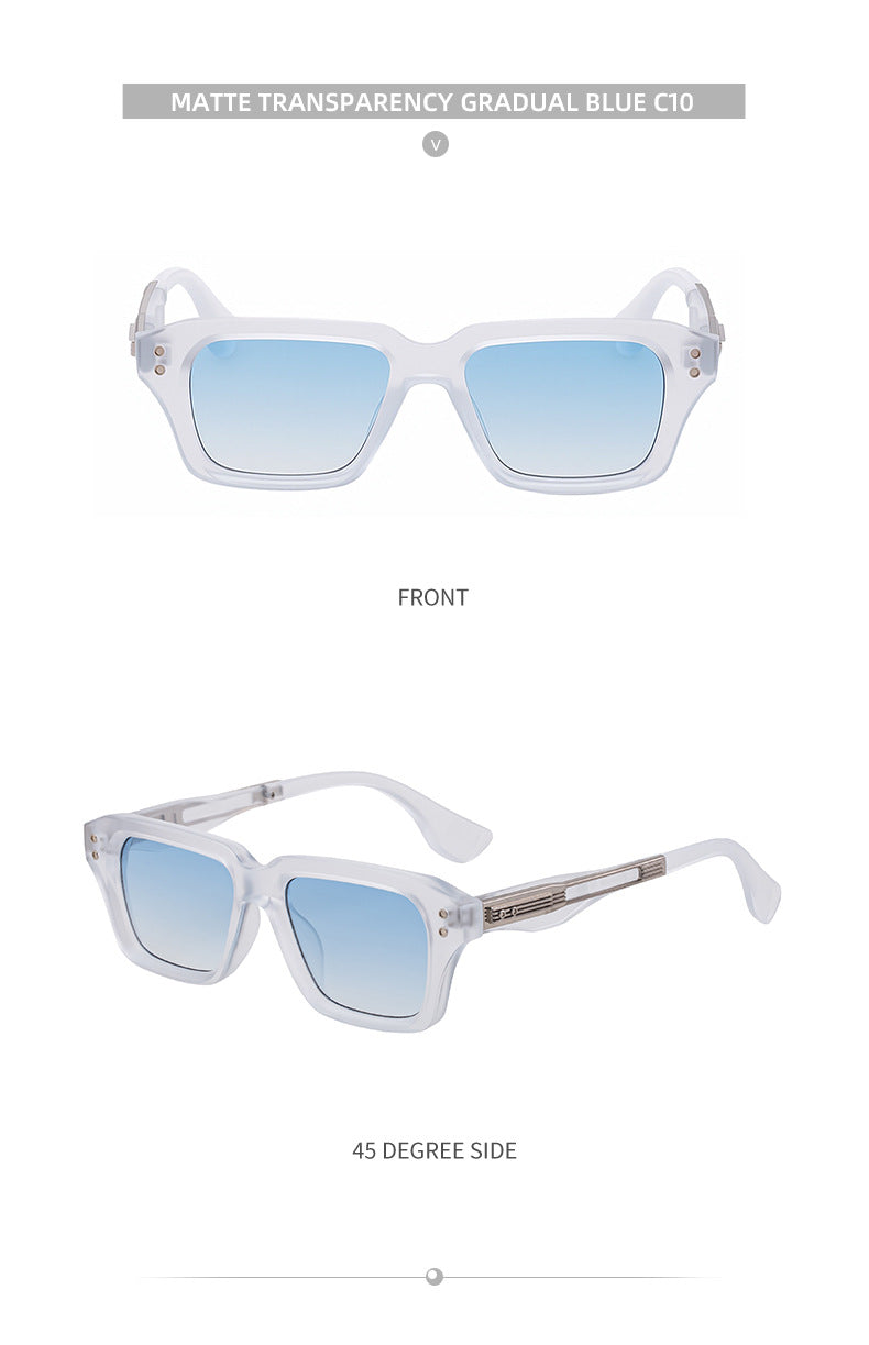 2025New European and American Fashion Square Frame Sunglasses for Men, Unique Small Frame, High-End Trendy Sun Protection Sunglasses for Men