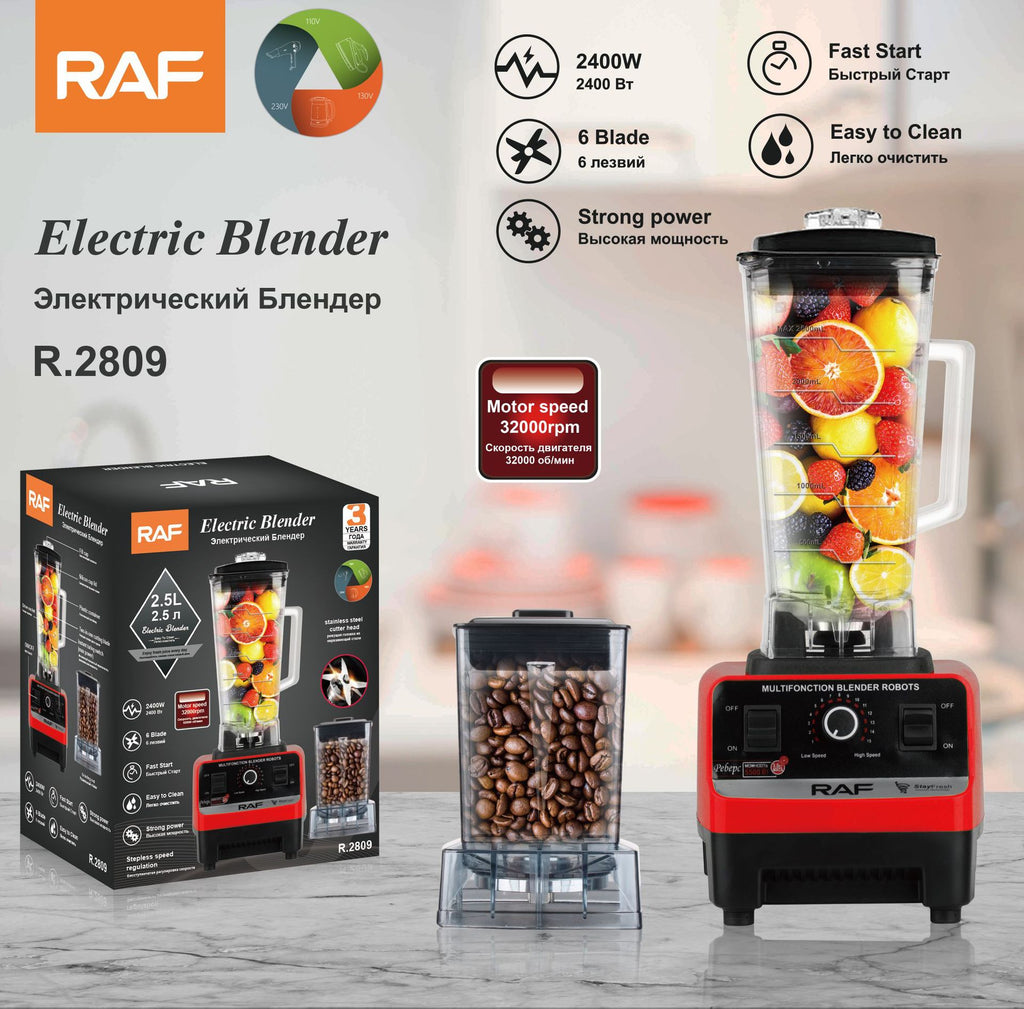 RAF European Standard Multifunctional Electric Juicer Stainless Steel Blender Household Fruit and Vegetable Juicer Soy Milk Maker Bean Grinder