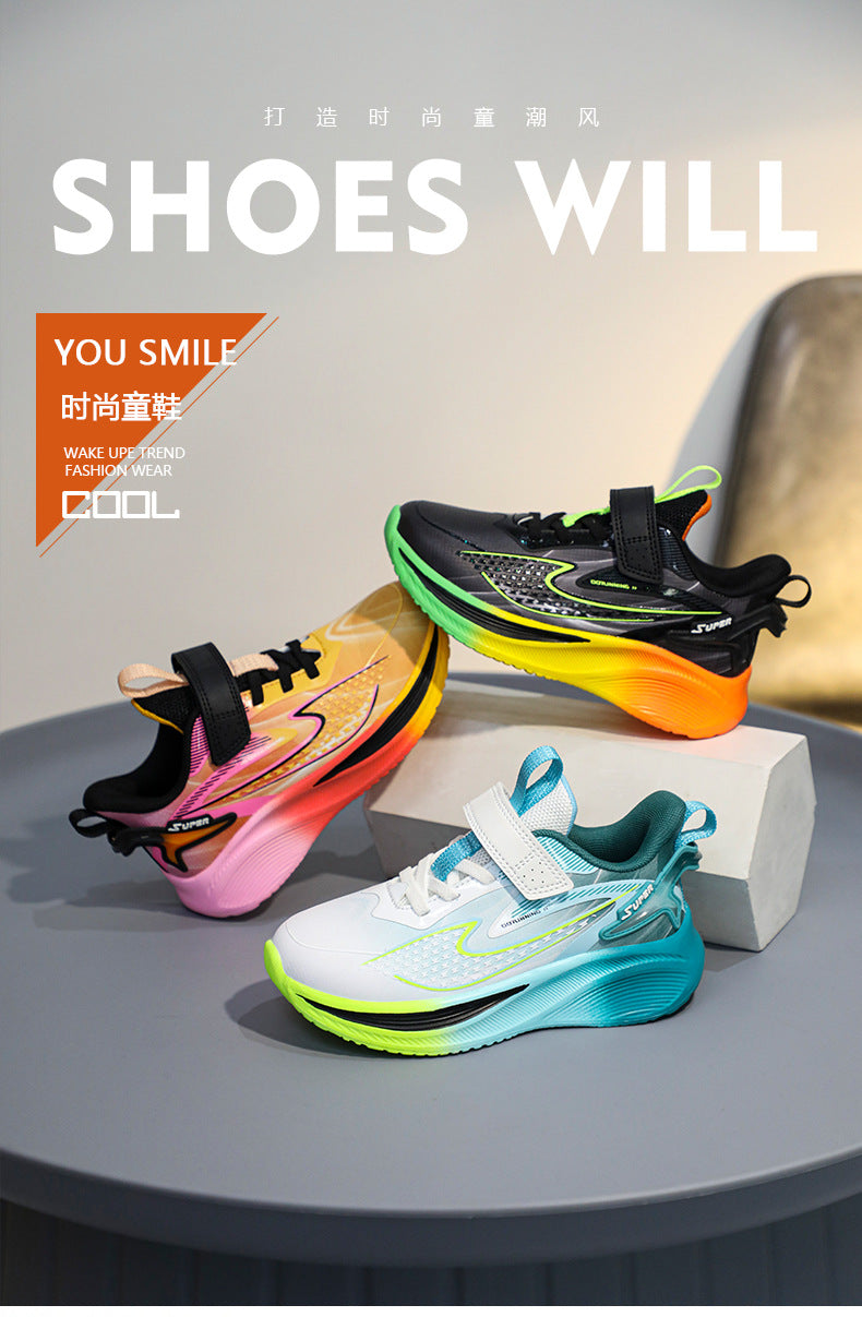 2025New Children's Shoes for Older Kids, Student Training Running Shoes, Lightweight Breathable Trendy Shoes for Boys, Girls' Youth Sports Shoes
