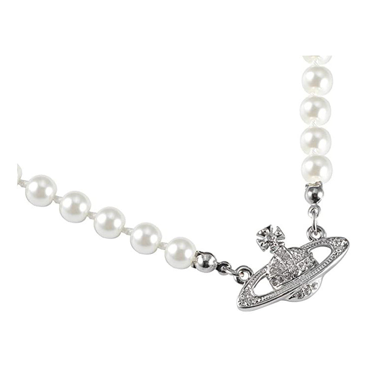 Hot Selling Pearl Necklace Women's Accessories High-end Necklace Sparkling Diamond Pendant Retro Hong Kong Style Collarbone Necklace