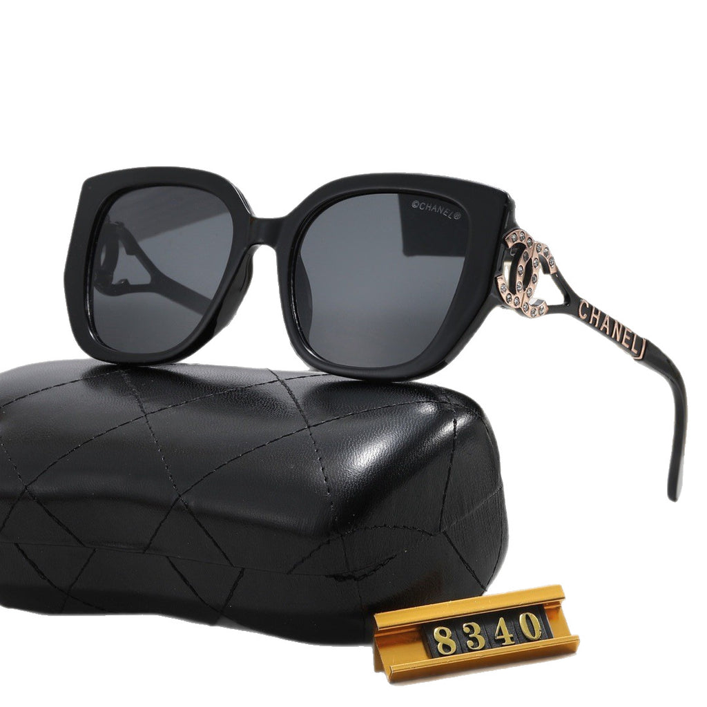 Chanel Style European and American High-End Summer Sunglasses Personality Versatile Trendy Sunglasses Driving Travel Fake Eye