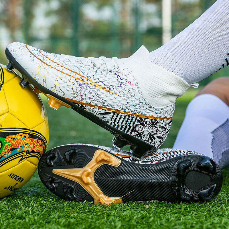 New high-top soccer shoes for men and women AG Spike TF Broken Nail Youth Student Grassland Competition Training Shoes