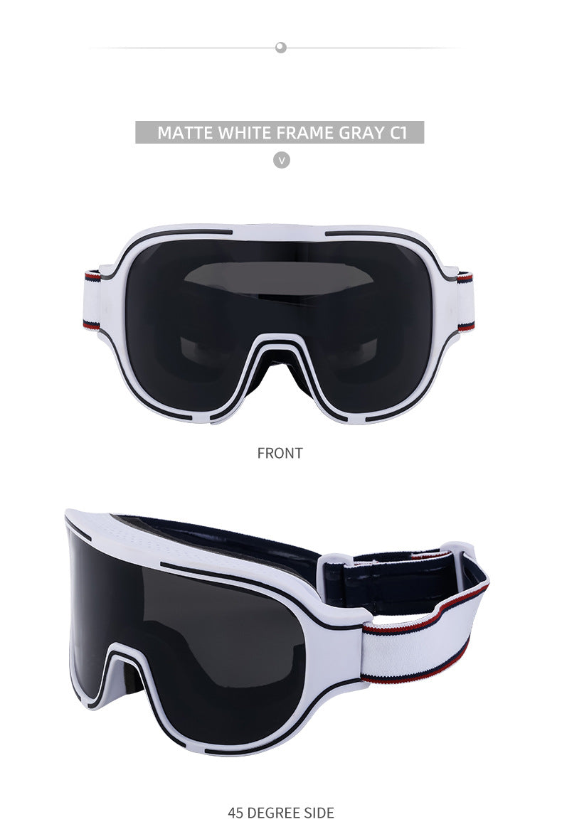 Fashion Large Frame Integrated Sunglasses for Women Trendy Sports Outdoor Cycling Windproof Coldproof Anti-fog Ski Goggles for Men