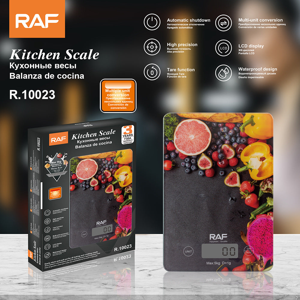 RA  Stainless Steel Peeling Function Waterproof Kitchen Scale Electronic Scale Limit5kg LCD Display Multi-unit Conversion