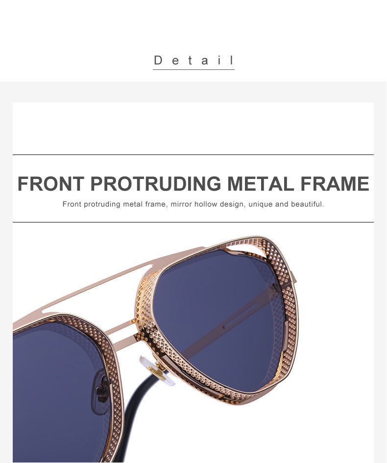 New Hollow Sunglasses for Men, European and American Retro Steampunk Irregular Sunglasses, Fashion Glasses sunglasses