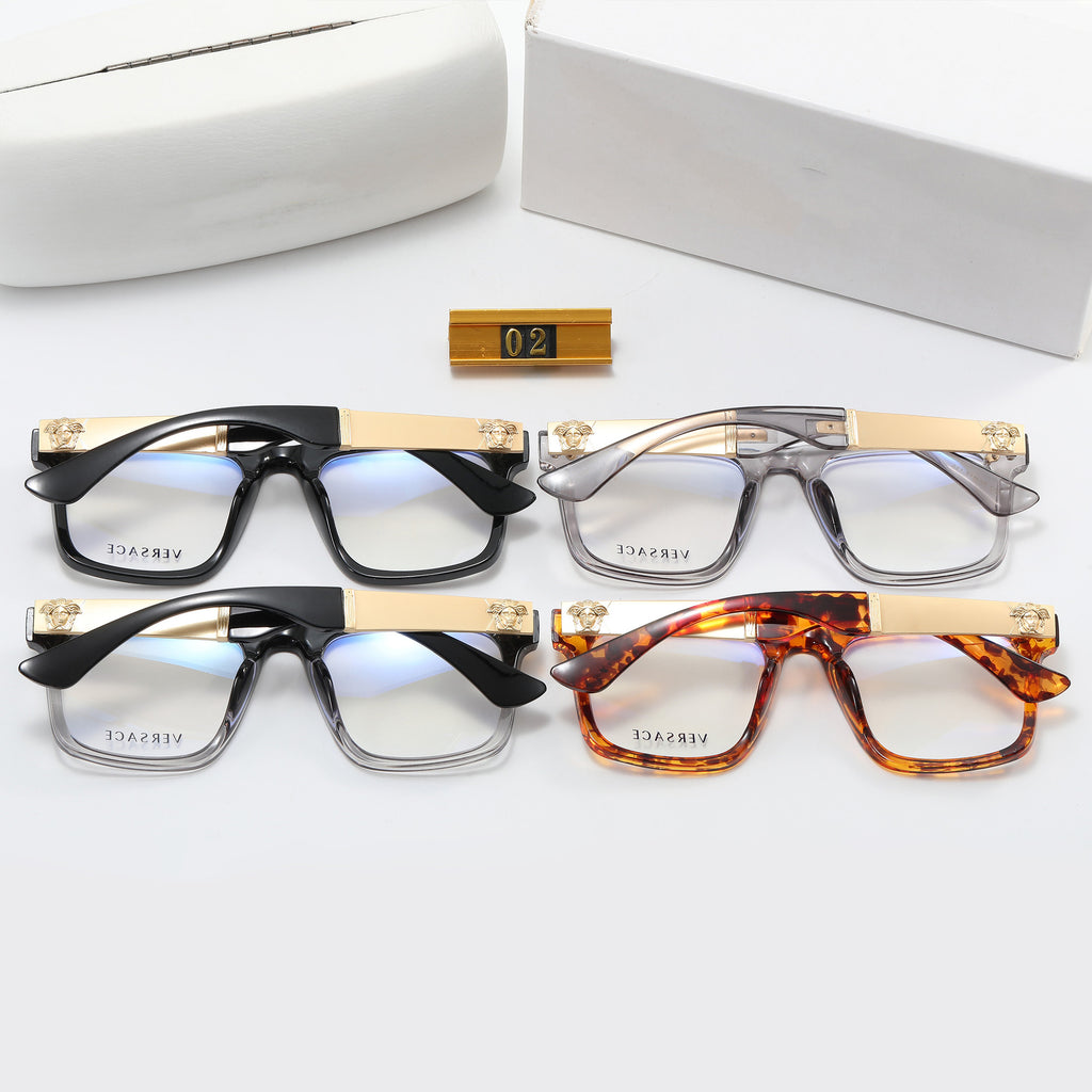 Fanjia European and American Metal Large Frame Sunglasses Personality Optical Frame Beauty Head Sunglasses Fashion Unisex Glasses