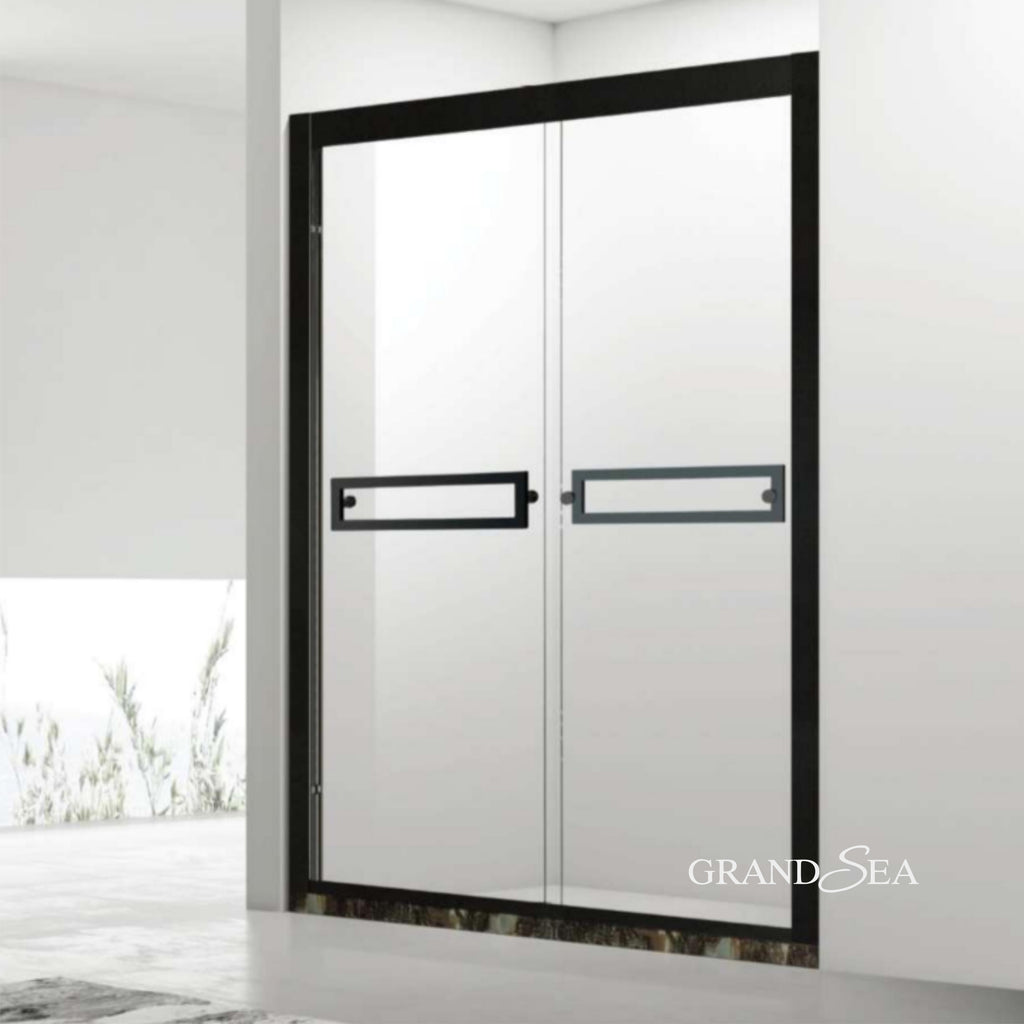 Modern Black Aluminum Frame Pivot Shower Door Plastic Shower Doors