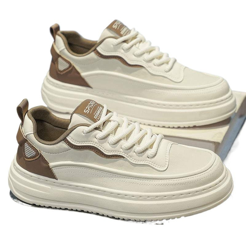 Men's Shoes2025Summer New Breathable Versatile Low-Top Casual Sneakers Men's Leather Waterproof Sports White Trendy Shoes