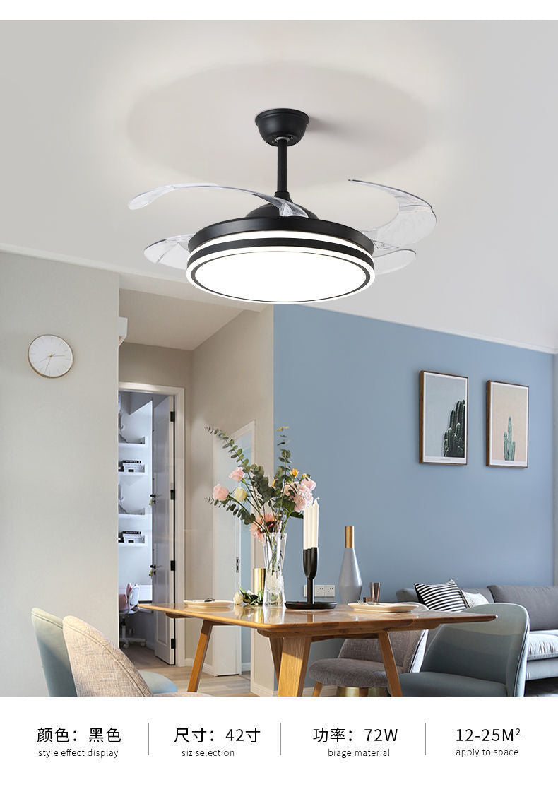 Invisible Fan Light Living Room Integrated Bedroom Light Ceiling Fan Light Strong Wind Home Smart Dining Room Electric Fan Ceiling Light Factory