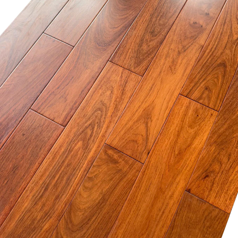 Customizable 12mm Padauk Solid Wood Flooring UV Lacquer Finish Three-Layer Waterproof Outdoor/Exterior Luxury Home Living Room