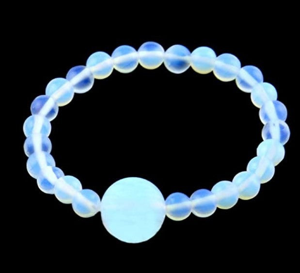 Men's White Turquoise Bracelet6mm Natural Stone Beads Volcanic Stone Bracelet Fake Protein Tiger Eye Frosted Beaded Bracelet