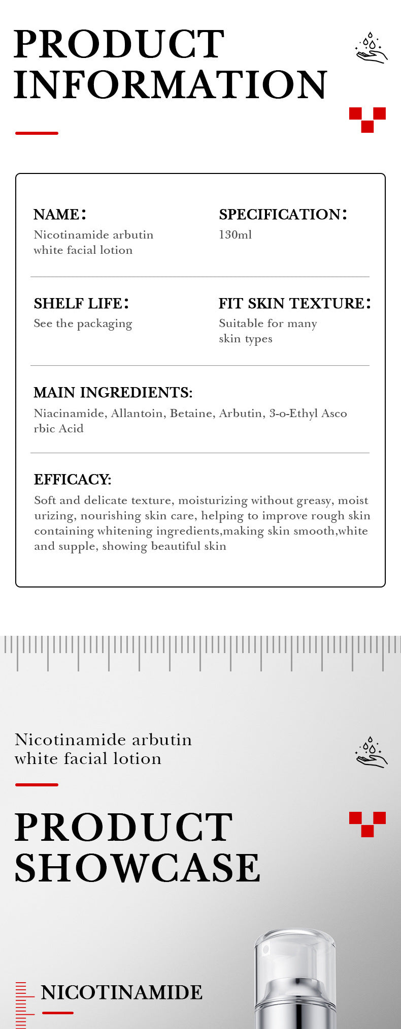 Full English Niacinamide Arbutin Set SADOER Whitening, hydrating, and moisturizing skincare products  wholesale