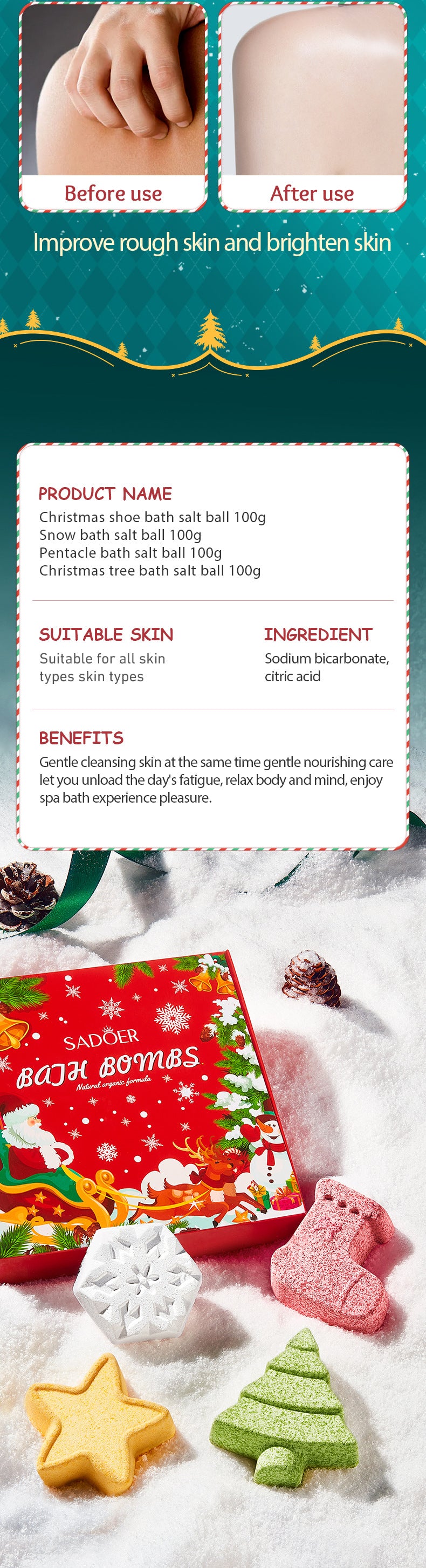 Full English Dried Flower Explosive Bath Salt Ball Set Clean Fragrance Bath Ball  Wholesale