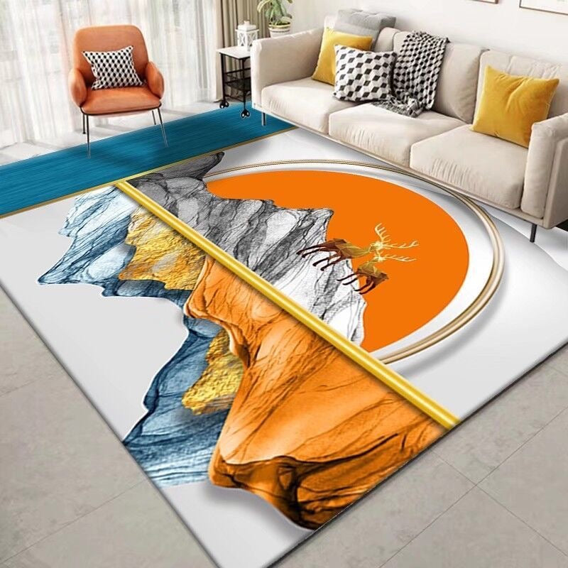 Carpet Resistant to Dirt Easy to Maintain Living Room Carpet Light Luxury Bedroom Non-Slip Crystal Velvet Carpet Bedside Warm Blanket