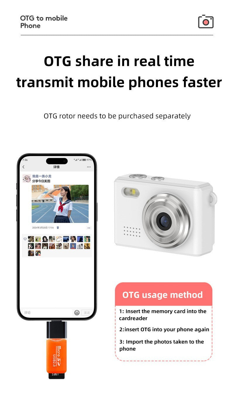 New0.96Inch Mini1080P High Definition Portable Card CCD Digital Camera Student Campus Travel