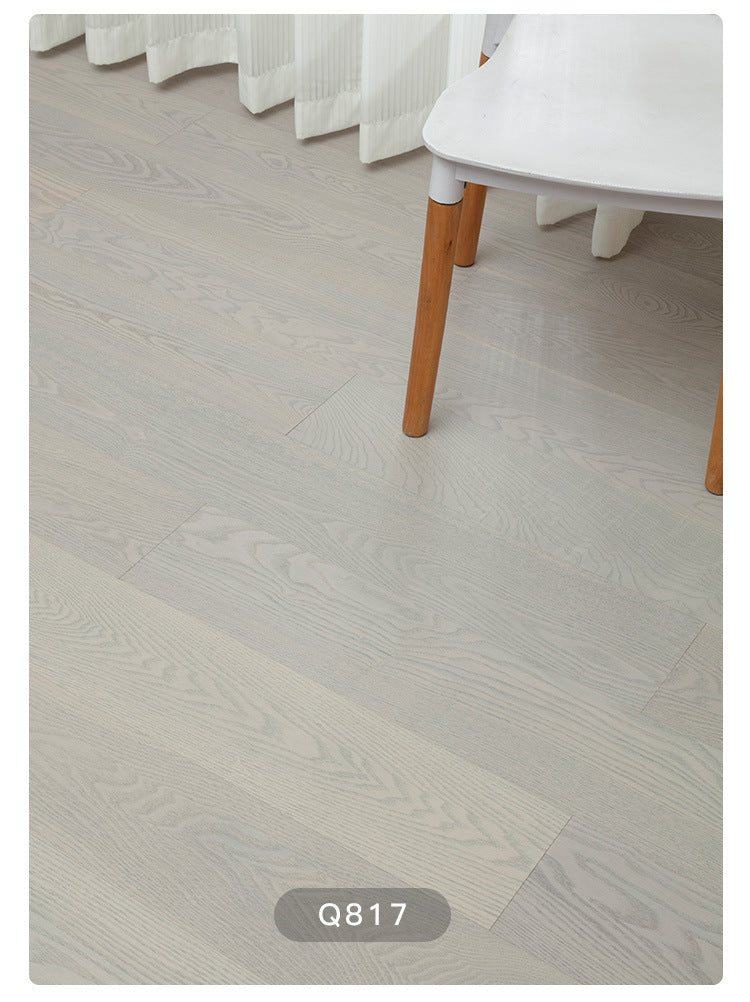 1.2mm White Ash Natural Wood Veneer New Three-Layer Solid Wood Composite Floor Heating Home Eco-Friendly Flooring Package Installation for Entry