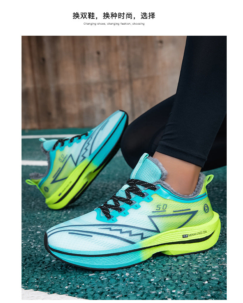 Red Rabbit8PRO Fleece-Lined Warm Running Shoes Outdoor Sports Casual Lightning Men and Women Real Explosive Carbon Plate Anti-Slip Running Shoes