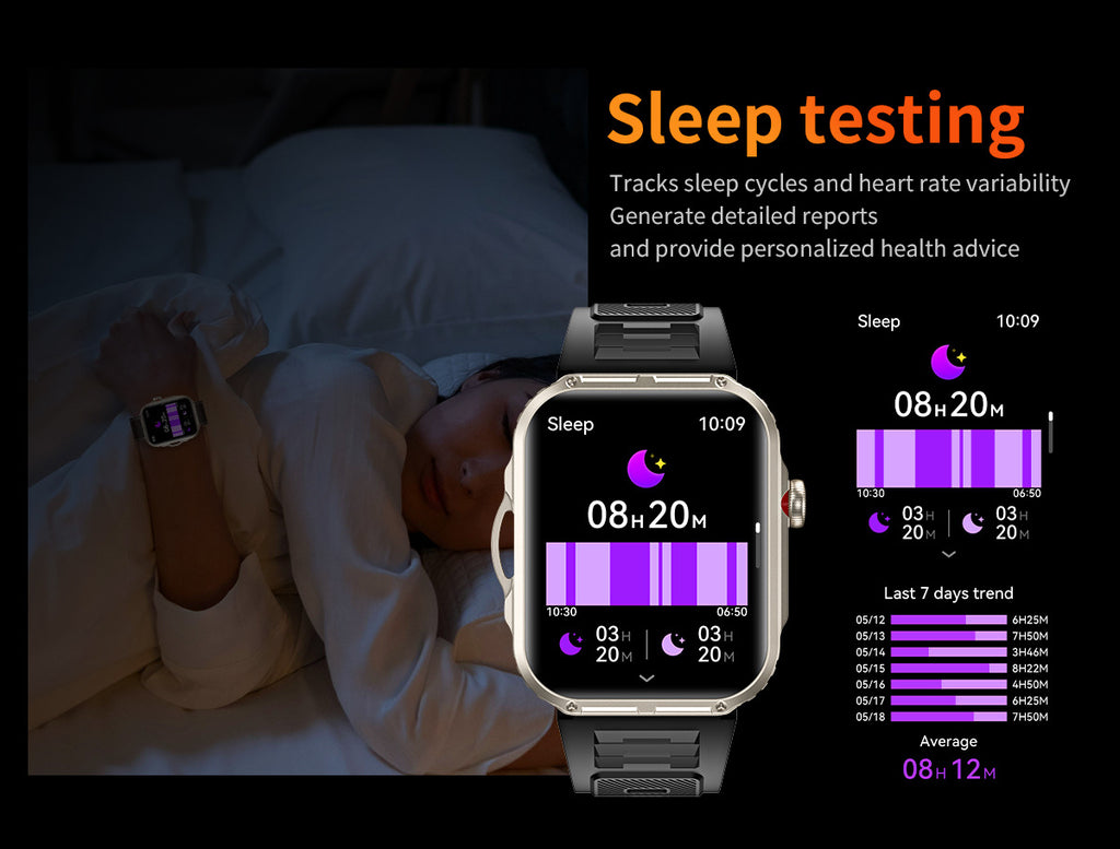 HDT11Ultra Smart Watch Bluetooth Call Music Healthy Sleep Flashlight Smart Bracelet