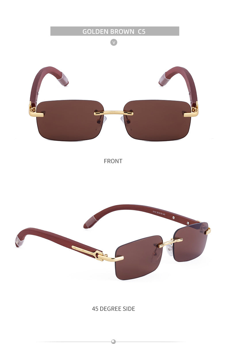 Fashion Sunglasses for Men New Frameless Wooden Leg Slingshot Sunglasses Optical Frame sunglasses
