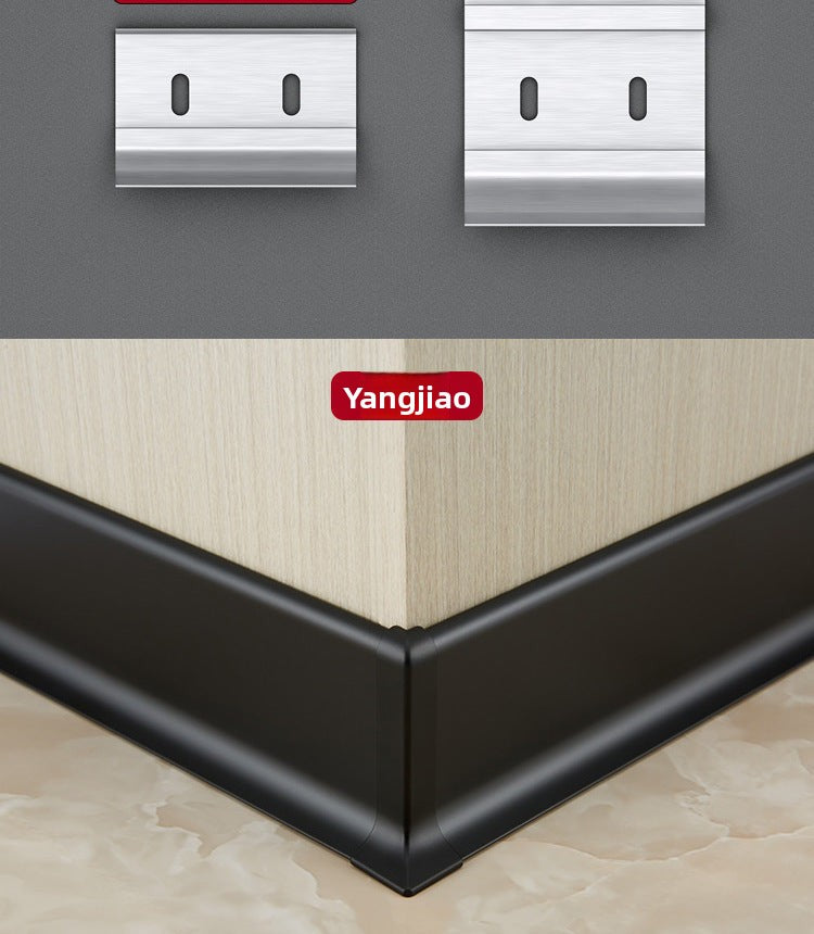 Aluminum alloy skirting board, ultra-thin snap-on minimalist corner trim6cm8cm Metal stainless steel ultra-narrow baseboard