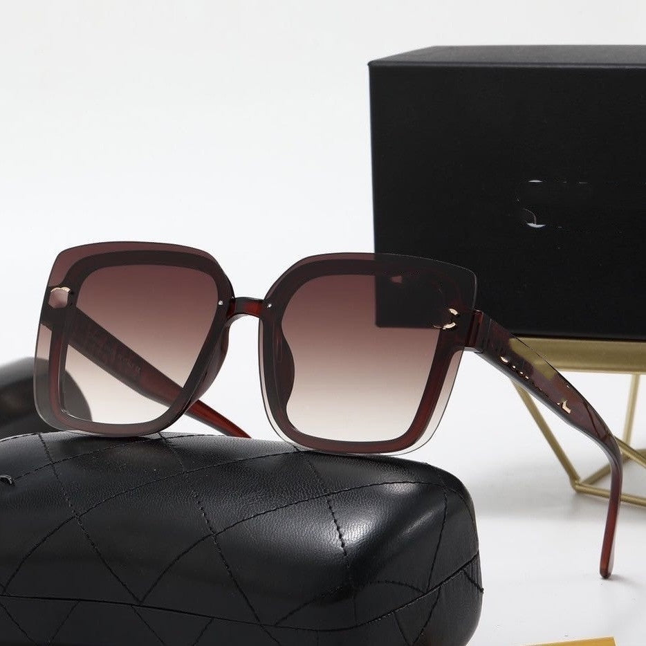 Chanel Style No Cut Edge Women's Sunglasses Trendy Fashion Hot Outdoor Sun Protection ins Wind Sunglasses