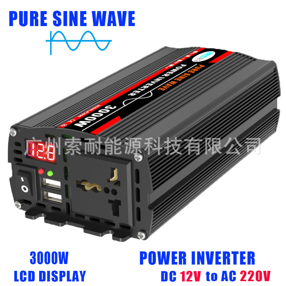 New Product12V Turn AC220V Sine Wave Inverter500W/800W/1000W/1300W 2个4.2A USB
