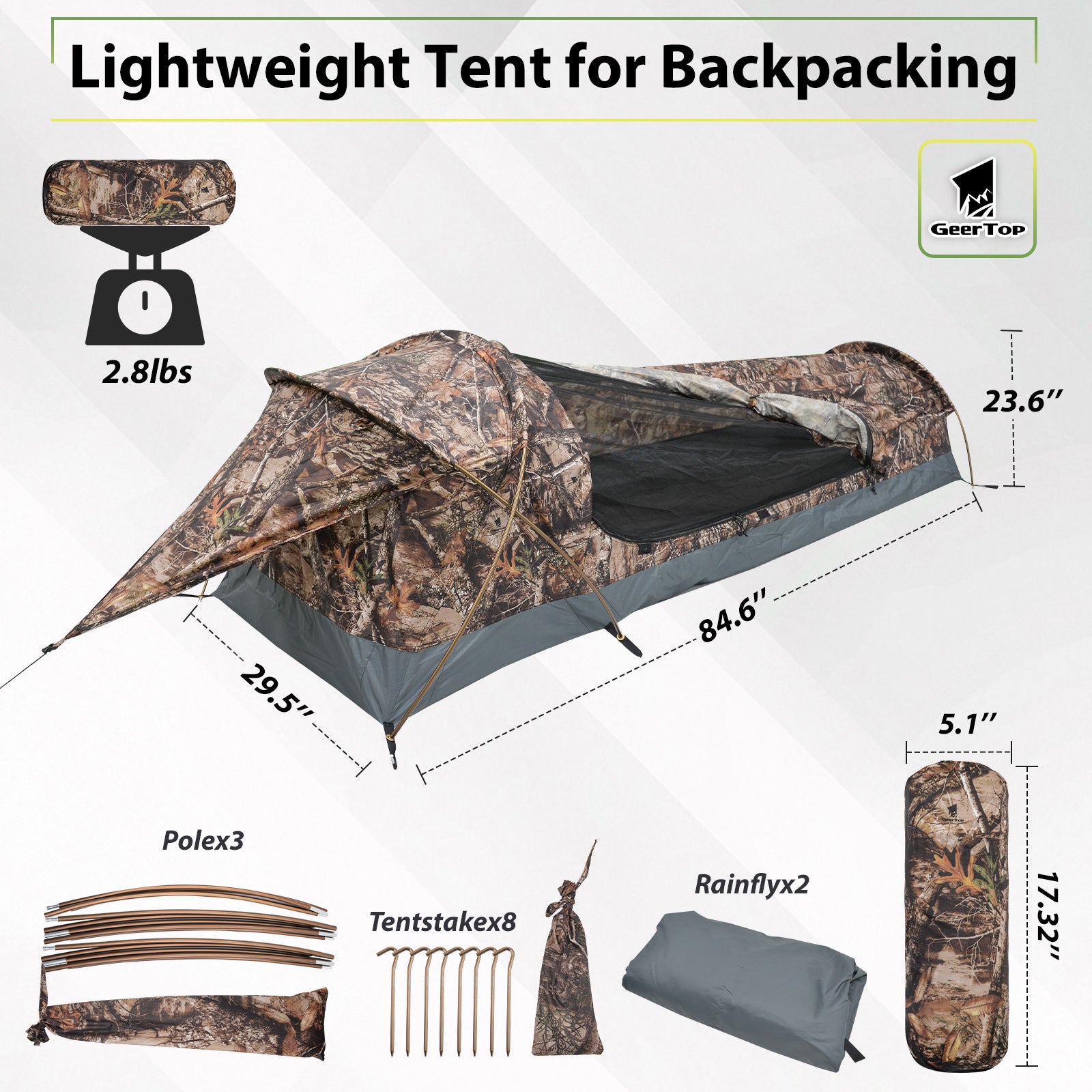 Thickened Single Tent Outdoor Camouflage Tunnel Tent Mountaineering Camping Windproof Portable Waterproof Camping Tent