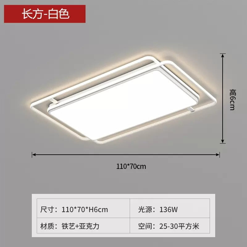 Ceiling Light Full Spectrum Living Room Light Modern Simple Large Light Hall Main Light White Ultra-thin Rectangular Zhongshan Lighting Fixture
