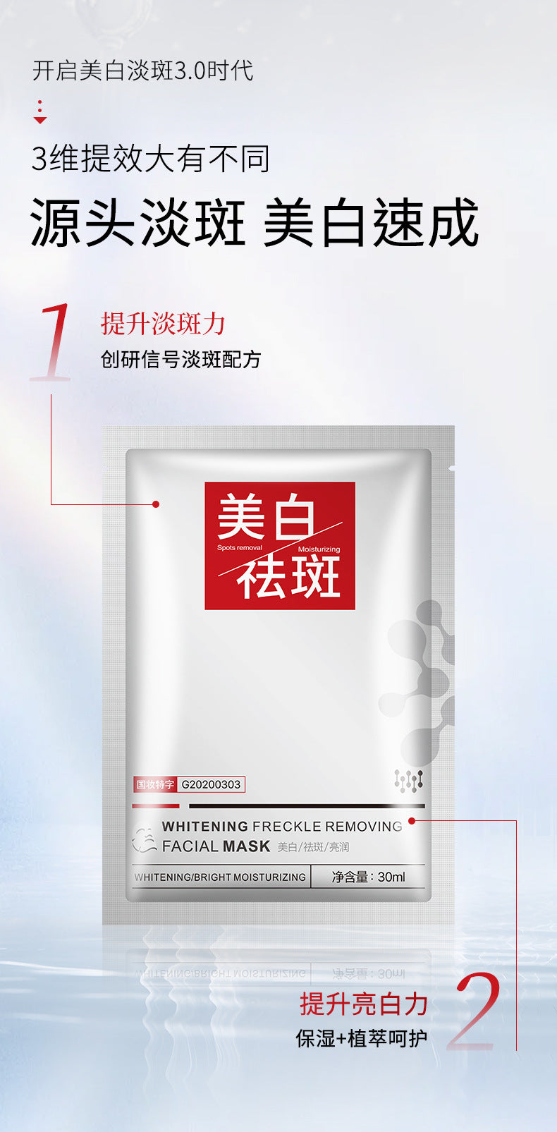 Whitening and Spot Removal Hyaluronic Acid Camellia Hydrating Mask Moisturizing Cleansing Mask with Niacinamide for Brightening and Firming Skin