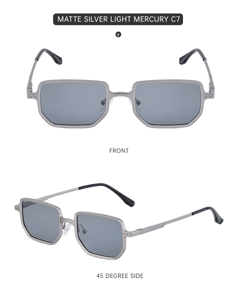 2025New Square Frame Sunglasses for Men with Metal Spring Temples, Sun Protection Glasses, Wholesale for Men shades