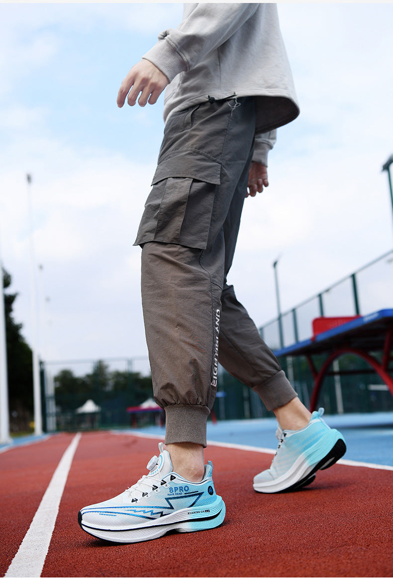 Red Rabbit8pro Full Palm Carbon Plate Racing Shock Absorption Running Shoes for Men and Women Couples Rotating Buckle Youth Student Sports Shoes