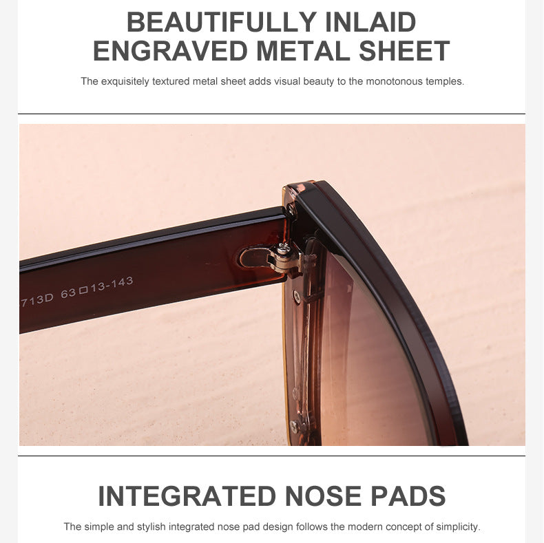 Internet Celebrity Cat Eye Large Frame Sunglasses for Women Fashion Trend UV Protection Sunglasses Korean Style Glasses sunglasses