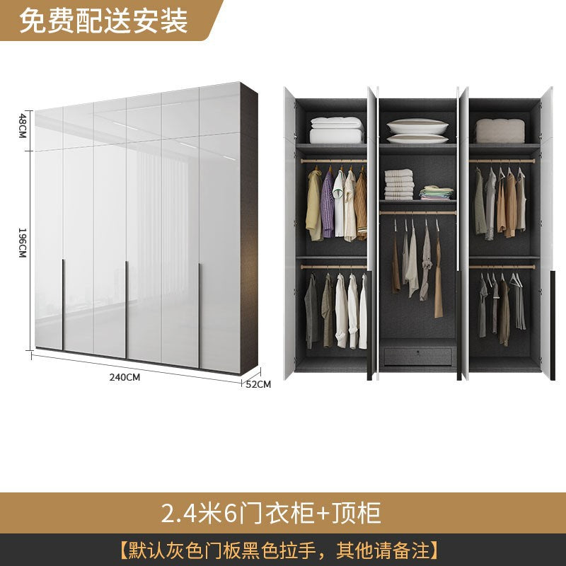Wardrobe Light Luxury High-End Feel Home Bedroom Simple Rental Room Storage Cabinet Economical Overall Combination Wardrobe Customization