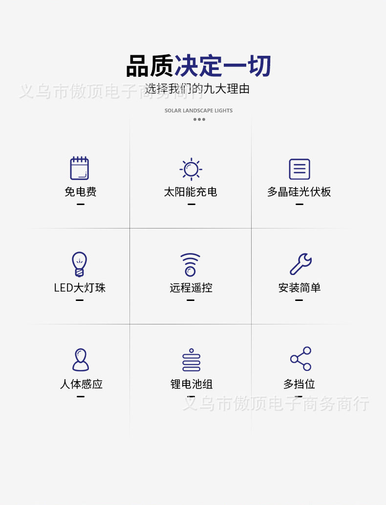 New Solar Light Human Body Sensing Street Light Outdoor Garden Light with Remote Control Garden Light LED Wall Lamp