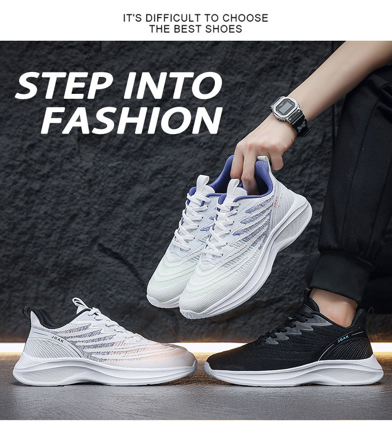 2025Foreign Trade New Fashion Sports Casual Shoes Breathable Mesh Men's Shoes Lightweight Non-Slip Wear-Resistant Running Shoes