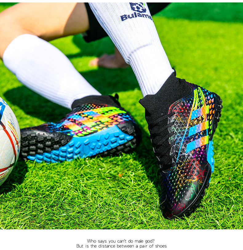 New high-top soccer shoes for men and women AG Spike TF Broken Nail Youth Student Grassland Competition Training Shoes