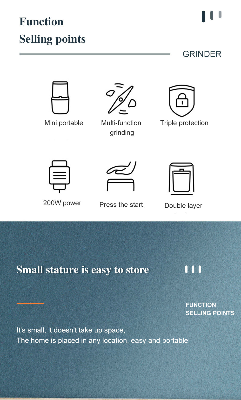 RAF European Standard Electric Coffee Grinder Dry Grinder Lightweight Household Grinding Cup Portable Coffee Bean Grinder7123