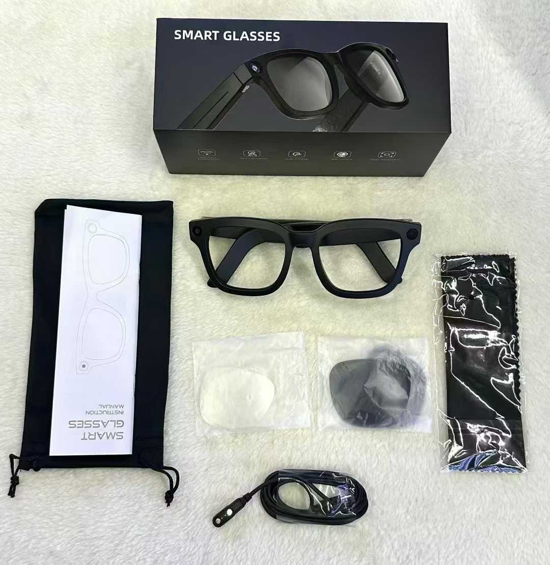 E03Smart Glasses800100 Megapixel Camera with Image Stabilization1200P Video Recording AI Simultaneous Translation Character Recognition