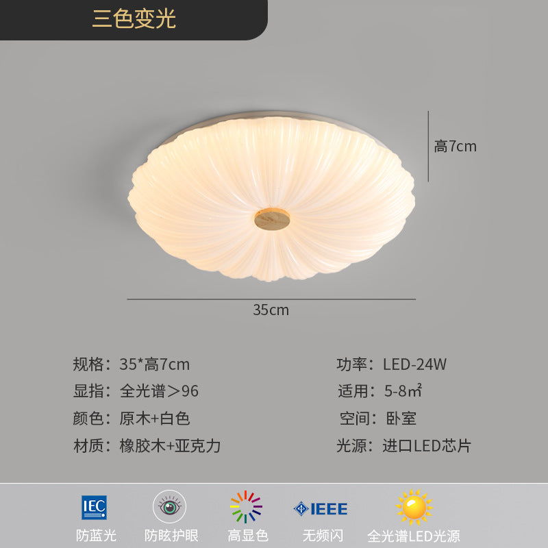 2025New Cream Style Bedroom Ceiling Light Eye Protection Full Spectrum Modern Minimalist Main Light Study Room Light