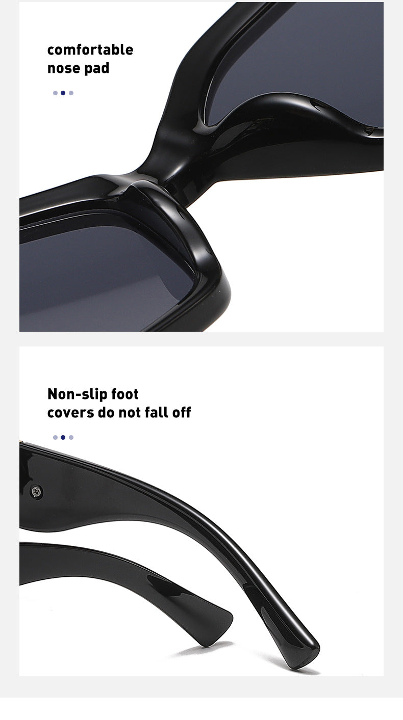 European and American Fashion Small Square Frame Sunglasses for Women, High-End Trendy Cat Eye Diamond-Studded Men's Driving Sunglasses