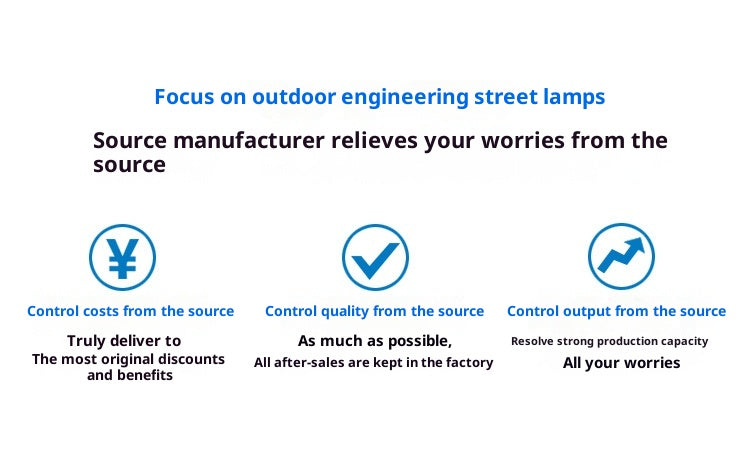 Solar Outdoor Garden & Road Lights IP65 Waterproof LED High Pole Mount with Aluminum Construction