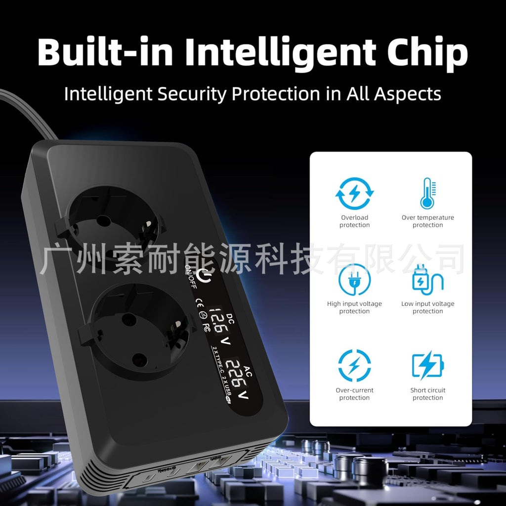 Export Car Inverter200W 12V Turn110V/220V Universal Socket for European, American, and Brazilian Standards