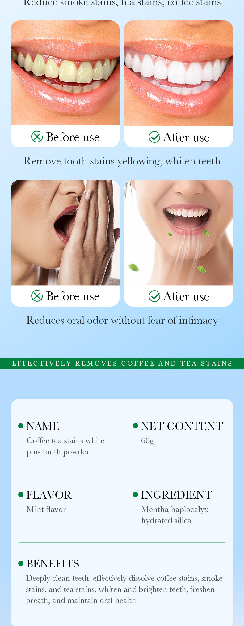 All English Tooth Powder60g SADOER Remove Tobacco Stains, Whiten Teeth, Clean Tartar, Strengthen Teeth Toothpaste  Wholesale