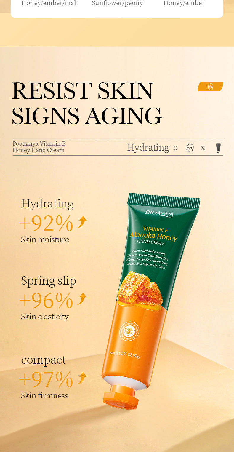 Vitamin E Hand cream30g BIOAOUA Honey hydrating moisturizing wholesale for  trade