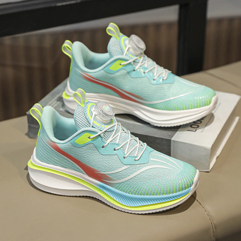 Men's and Women's Children's Running Shoes Lightweight Soft Sole Night Light Kids Shoes Men's Racing Student Mesh Sports Shoes Non-Slip Sole