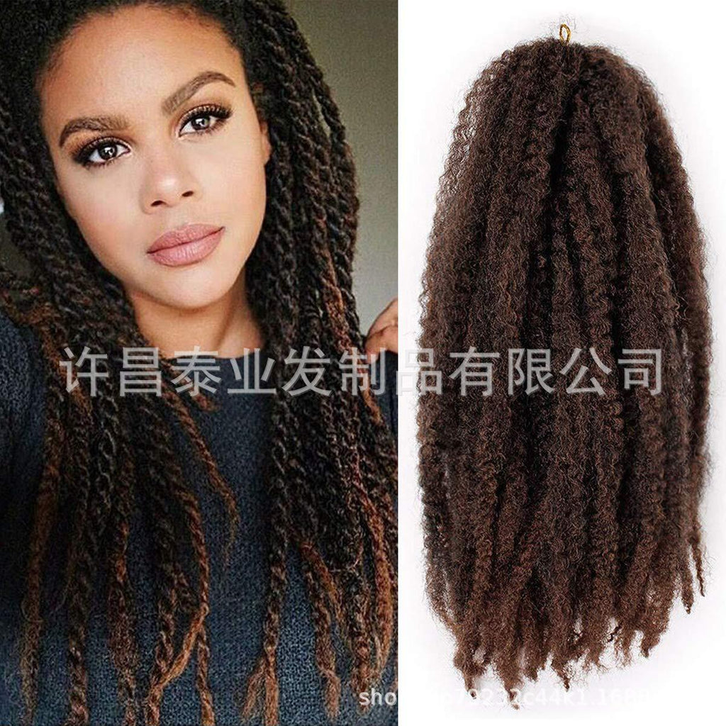 European American African Cross-Border Wig Dreadlocks Marley Braids Crochet Hair Afro Marley braids Big Caterpillar